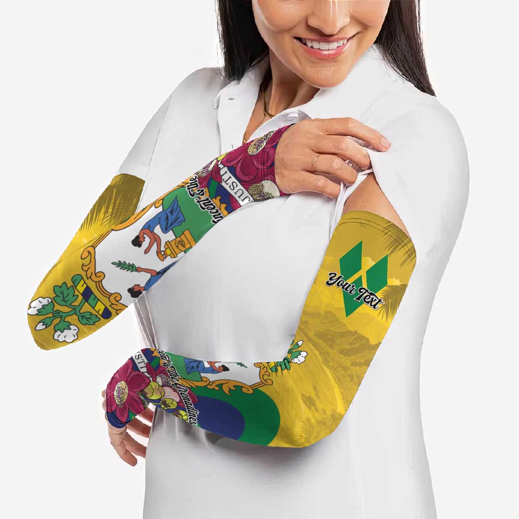 Personalized Saint Vincent and the Grenadines Arm Sleeves Cannonball Flower Tropical Style - Wonder Print Shop
