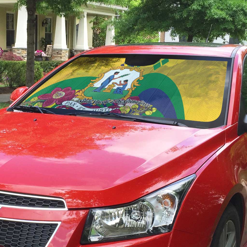 Saint Vincent and the Grenadines Auto Sun Shade Cannonball Flower Tropical Style - Wonder Print Shop