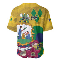 Personalized Saint Vincent and the Grenadines Baseball Jersey Cannonball Flower Tropical Style - Wonder Print Shop