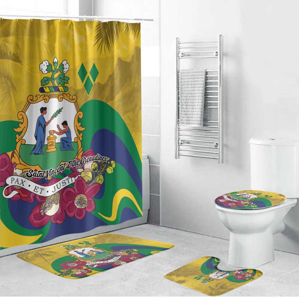 Saint Vincent and the Grenadines Bathroom Set Cannonball Flower Tropical Style - Wonder Print Shop
