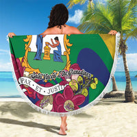 Saint Vincent and the Grenadines Beach Blanket Cannonball Flower Tropical Style - Wonder Print Shop