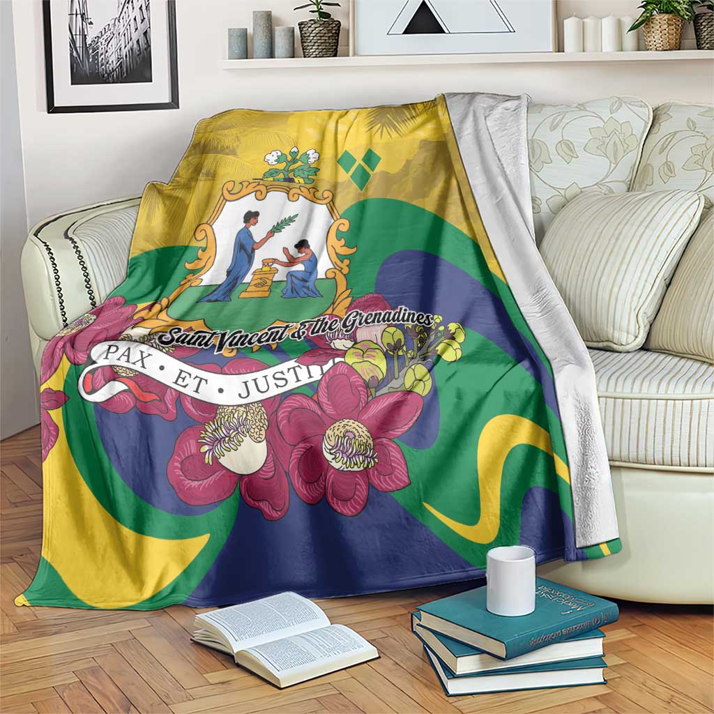 Saint Vincent and the Grenadines Blanket Cannonball Flower Tropical Style - Wonder Print Shop