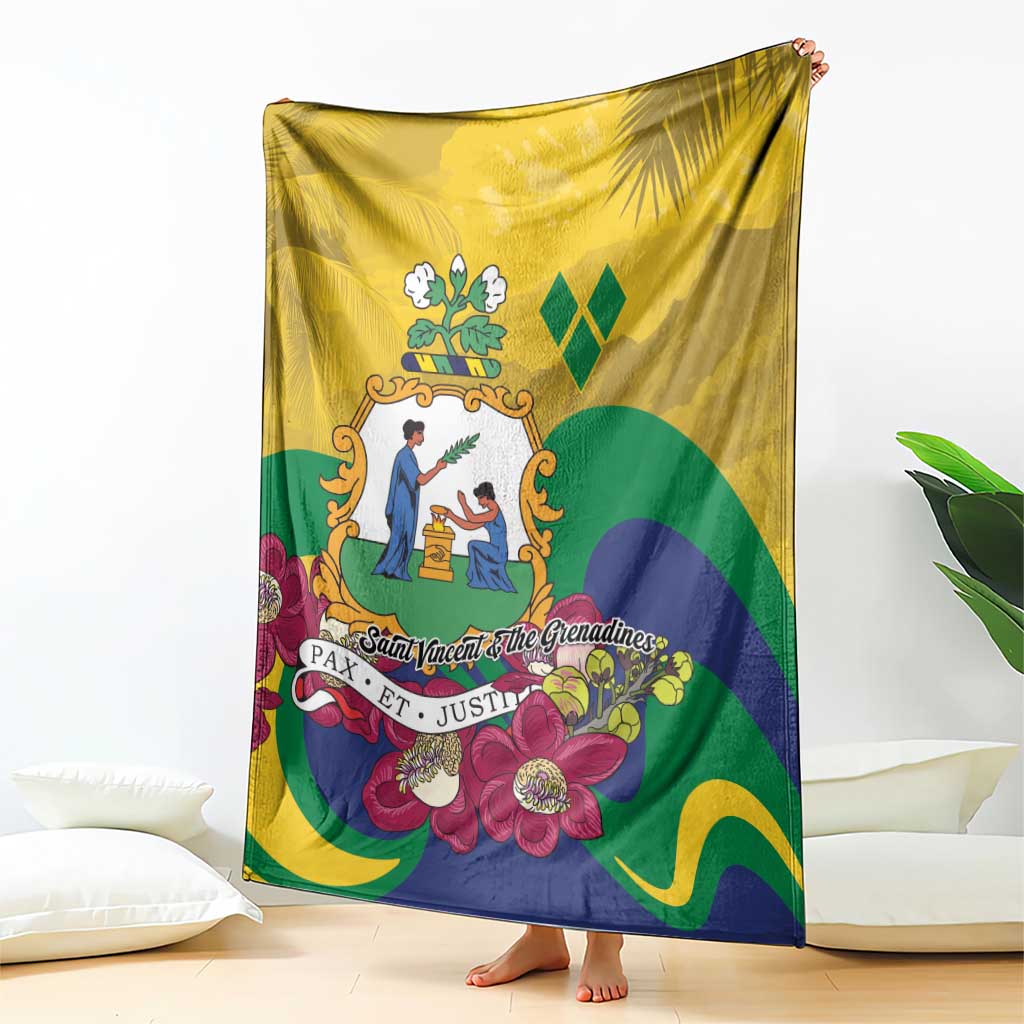 Saint Vincent and the Grenadines Blanket Cannonball Flower Tropical Style - Wonder Print Shop