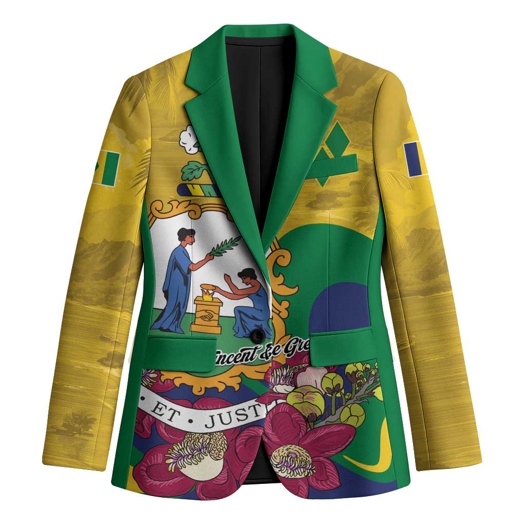 Personalized Saint Vincent and the Grenadines Blazer Cannonball Flower Tropical Style - Wonder Print Shop