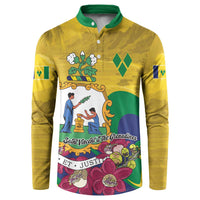Personalized Saint Vincent and the Grenadines Button Sweatshirt Cannonball Flower Tropical Style - Wonder Print Shop