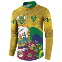 Personalized Saint Vincent and the Grenadines Button Sweatshirt Cannonball Flower Tropical Style - Wonder Print Shop