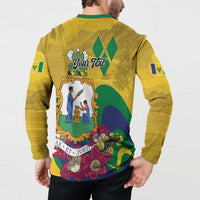 Personalized Saint Vincent and the Grenadines Button Sweatshirt Cannonball Flower Tropical Style - Wonder Print Shop