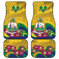 Personalized Saint Vincent and the Grenadines Car Mats Cannonball Flower Tropical Style - Wonder Print Shop