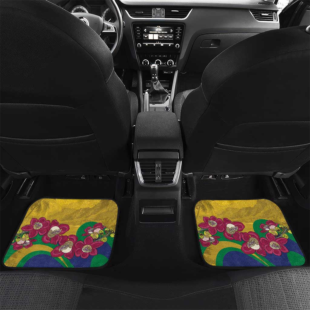 Personalized Saint Vincent and the Grenadines Car Mats Cannonball Flower Tropical Style - Wonder Print Shop
