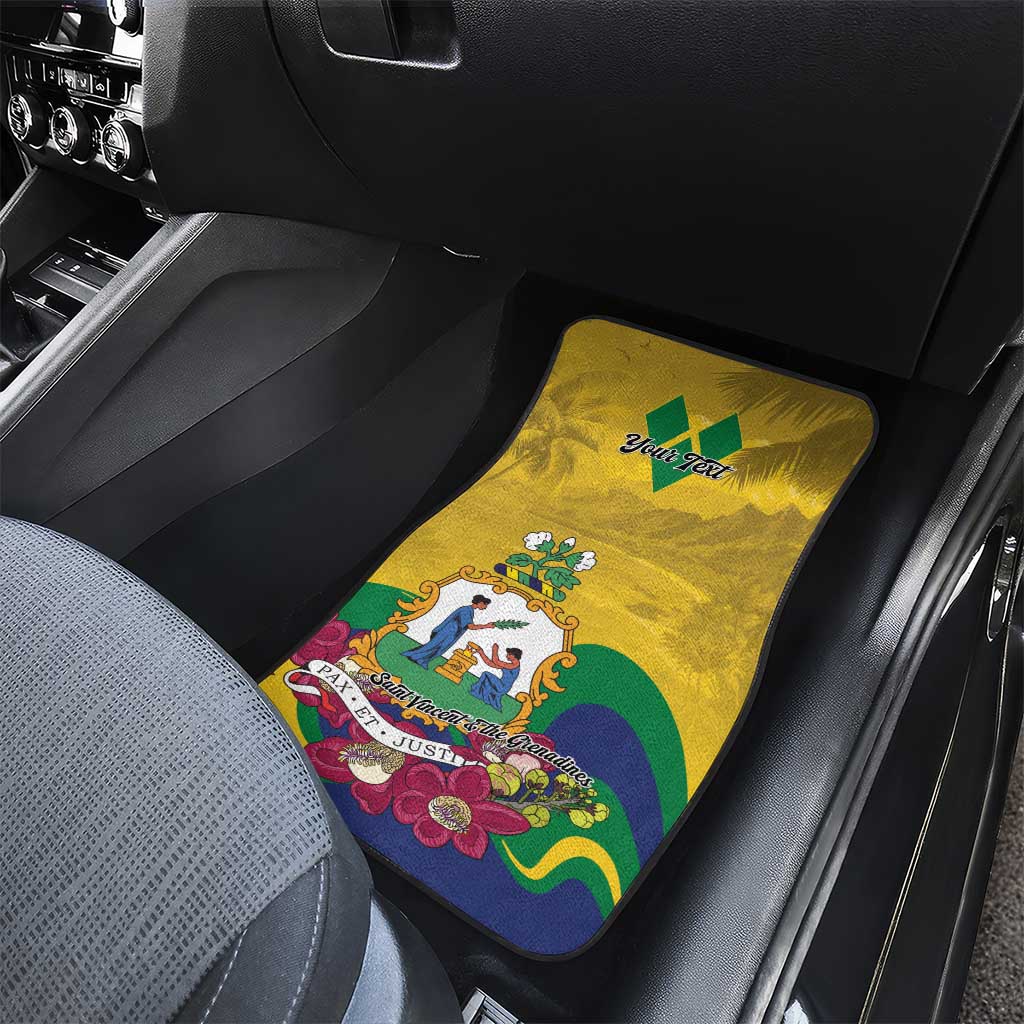 Personalized Saint Vincent and the Grenadines Car Mats Cannonball Flower Tropical Style - Wonder Print Shop