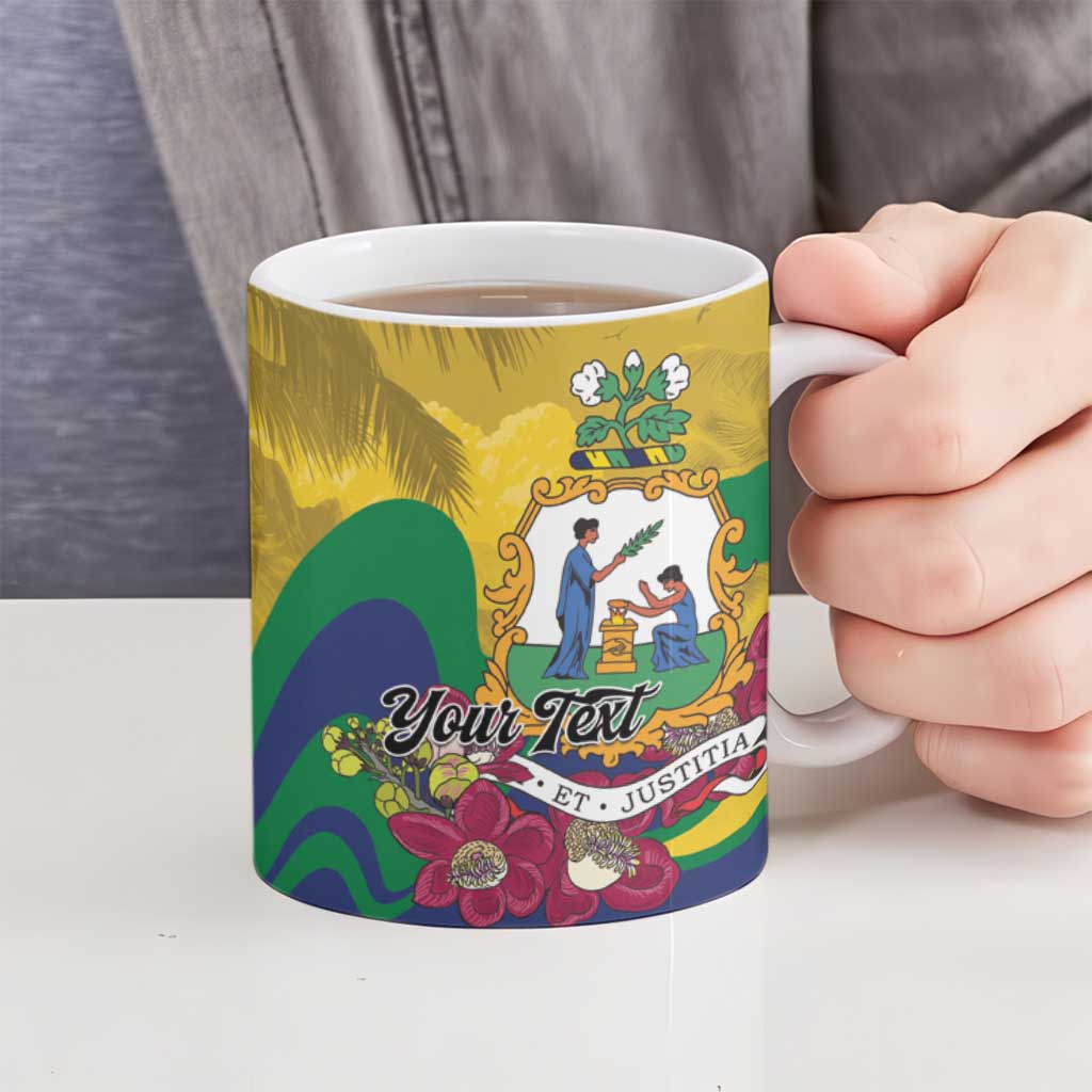 Personalized Saint Vincent and the Grenadines Ceramic Mug Cannonball Flower Tropical Style - Wonder Print Shop