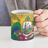 Personalized Saint Vincent and the Grenadines Ceramic Mug Cannonball Flower Tropical Style - Wonder Print Shop