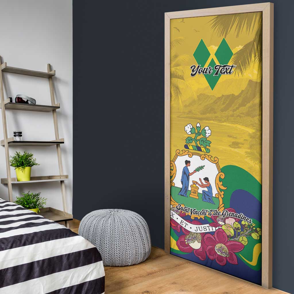 Personalized Saint Vincent and the Grenadines Door Cover Cannonball Flower Tropical Style - Wonder Print Shop