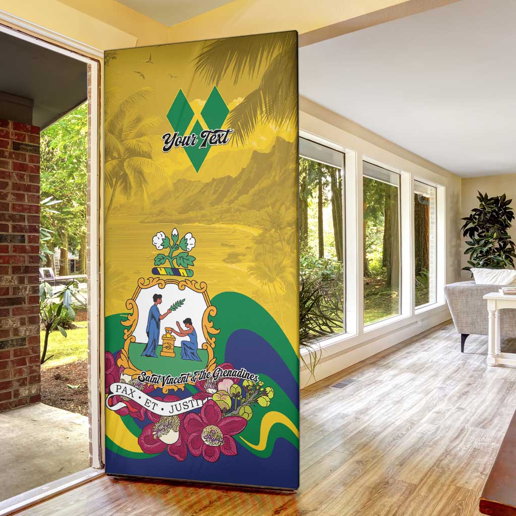 Personalized Saint Vincent and the Grenadines Door Cover Cannonball Flower Tropical Style - Wonder Print Shop