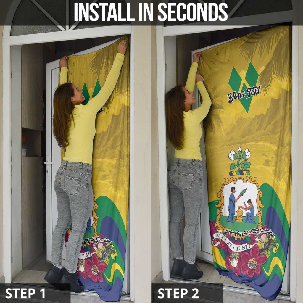 Personalized Saint Vincent and the Grenadines Door Cover Cannonball Flower Tropical Style - Wonder Print Shop