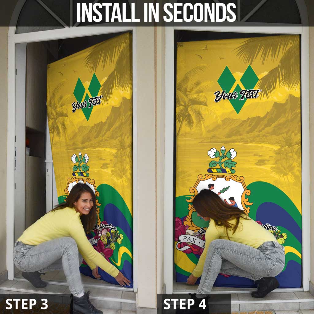 Personalized Saint Vincent and the Grenadines Door Cover Cannonball Flower Tropical Style - Wonder Print Shop