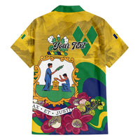 Personalized Saint Vincent and the Grenadines Family Matching Long Sleeve Bodycon Dress and Hawaiian Shirt Cannonball Flower Tropical Style - Wonder Print Shop