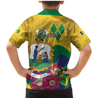 Personalized Saint Vincent and the Grenadines Family Matching Mermaid Dress and Hawaiian Shirt Cannonball Flower Tropical Style - Wonder Print Shop