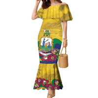 Personalized Saint Vincent and the Grenadines Family Matching Mermaid Dress and Hawaiian Shirt Cannonball Flower Tropical Style - Wonder Print Shop