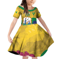 Personalized Saint Vincent and the Grenadines Family Matching Off Shoulder Short Dress and Hawaiian Shirt Cannonball Flower Tropical Style - Wonder Print Shop