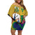 Personalized Saint Vincent and the Grenadines Family Matching Off Shoulder Short Dress and Hawaiian Shirt Cannonball Flower Tropical Style - Wonder Print Shop