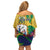 Personalized Saint Vincent and the Grenadines Family Matching Off Shoulder Short Dress and Hawaiian Shirt Cannonball Flower Tropical Style - Wonder Print Shop
