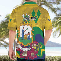 Personalized Saint Vincent and the Grenadines Hawaiian Shirt Cannonball Flower Tropical Style - Wonder Print Shop