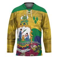 Personalized Saint Vincent and the Grenadines Hockey Jersey Cannonball Flower Tropical Style - Wonder Print Shop