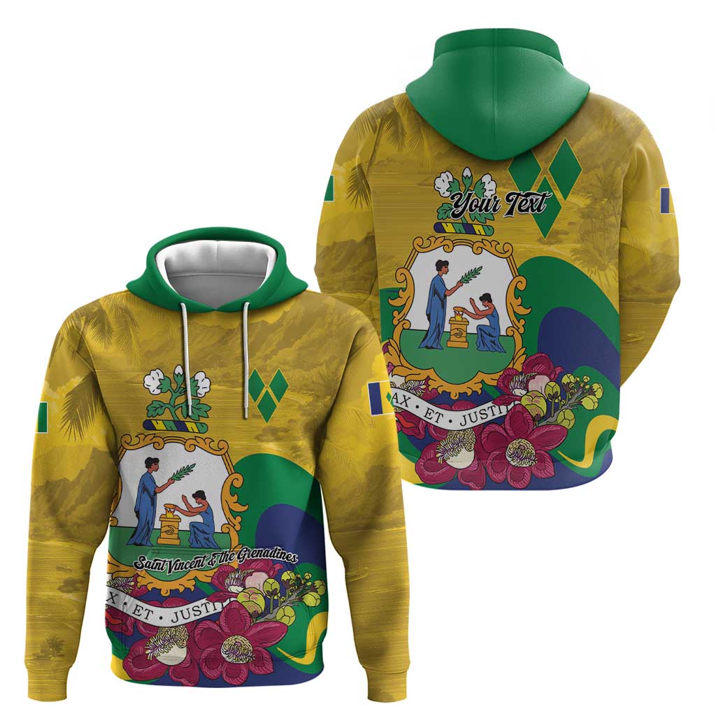 Personalized Saint Vincent and the Grenadines Hoodie Cannonball Flower Tropical Style - Wonder Print Shop