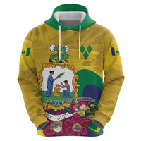 Personalized Saint Vincent and the Grenadines Hoodie Cannonball Flower Tropical Style - Wonder Print Shop