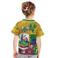 Personalized Saint Vincent and the Grenadines Kid T Shirt Cannonball Flower Tropical Style - Wonder Print Shop