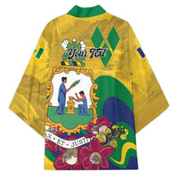 Personalized Saint Vincent and the Grenadines Kimono Cannonball Flower Tropical Style - Wonder Print Shop