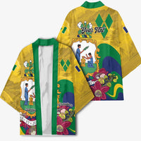 Personalized Saint Vincent and the Grenadines Kimono Cannonball Flower Tropical Style - Wonder Print Shop