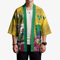 Personalized Saint Vincent and the Grenadines Kimono Cannonball Flower Tropical Style - Wonder Print Shop