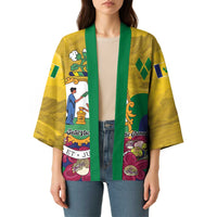 Personalized Saint Vincent and the Grenadines Kimono Cannonball Flower Tropical Style - Wonder Print Shop