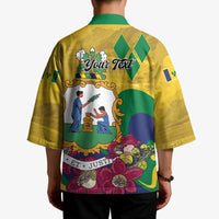 Personalized Saint Vincent and the Grenadines Kimono Cannonball Flower Tropical Style - Wonder Print Shop