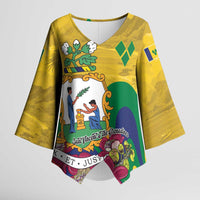 Personalized Saint Vincent and the Grenadines Kimono Sleeve Blouse Cannonball Flower Tropical Style - Wonder Print Shop