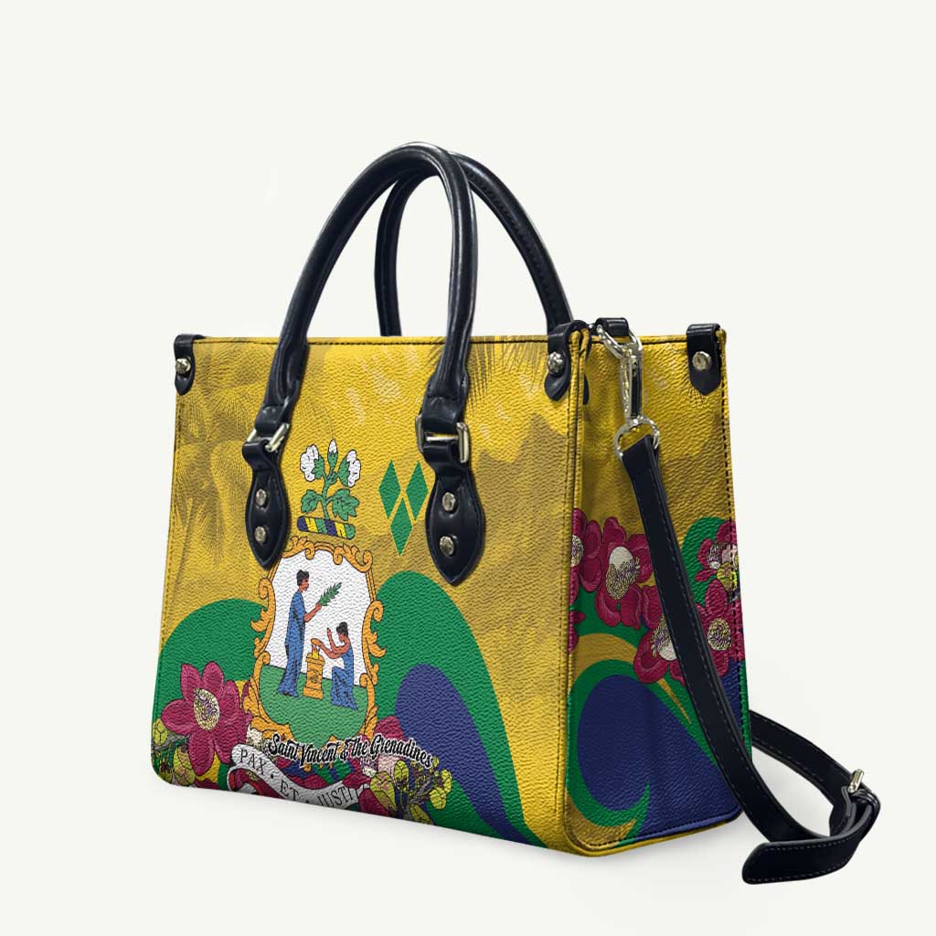 Saint Vincent and the Grenadines Leather Bag Cannonball Flower Tropical Style - Wonder Print Shop