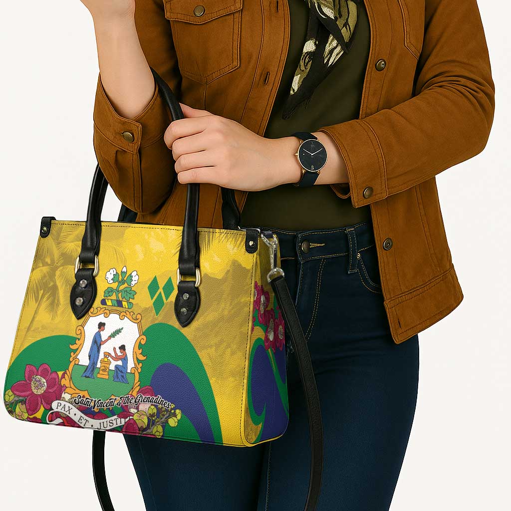 Saint Vincent and the Grenadines Leather Bag Cannonball Flower Tropical Style - Wonder Print Shop