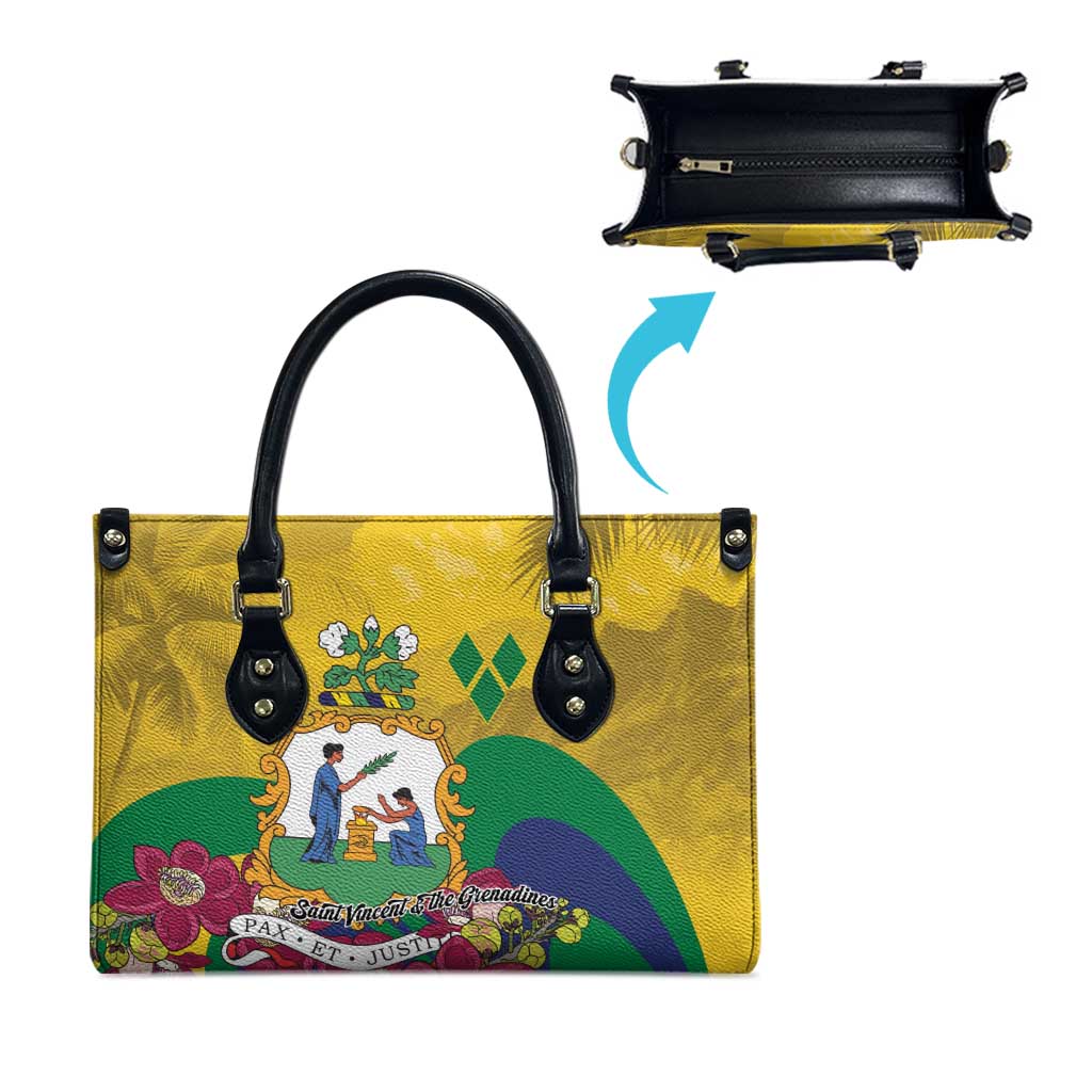 Saint Vincent and the Grenadines Leather Bag Cannonball Flower Tropical Style - Wonder Print Shop