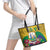 Saint Vincent and the Grenadines Leather Tote Bag Cannonball Flower Tropical Style - Wonder Print Shop