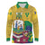 Personalized Saint Vincent and the Grenadines Long Sleeve Polo Shirt Cannonball Flower Tropical Style - Wonder Print Shop