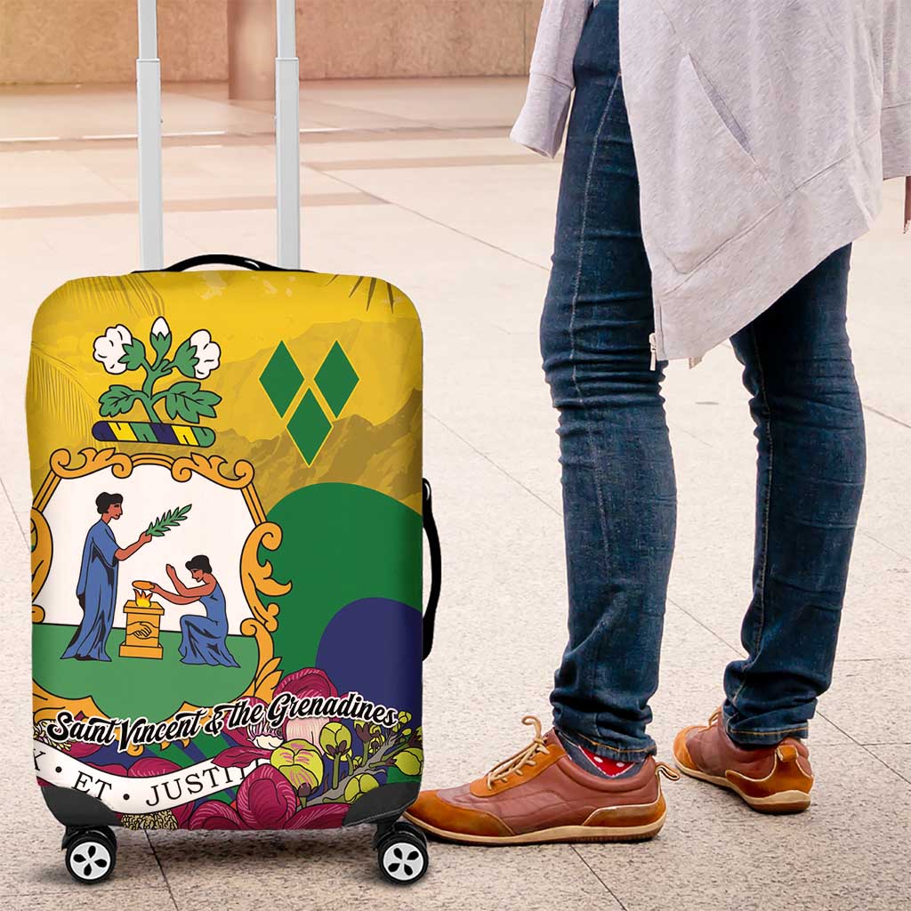 Saint Vincent and the Grenadines Luggage Cover Cannonball Flower Tropical Style - Wonder Print Shop