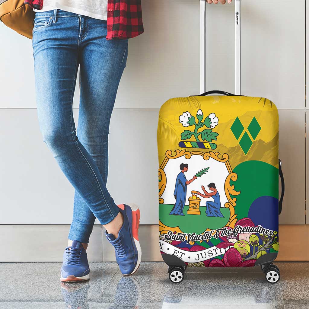 Saint Vincent and the Grenadines Luggage Cover Cannonball Flower Tropical Style - Wonder Print Shop