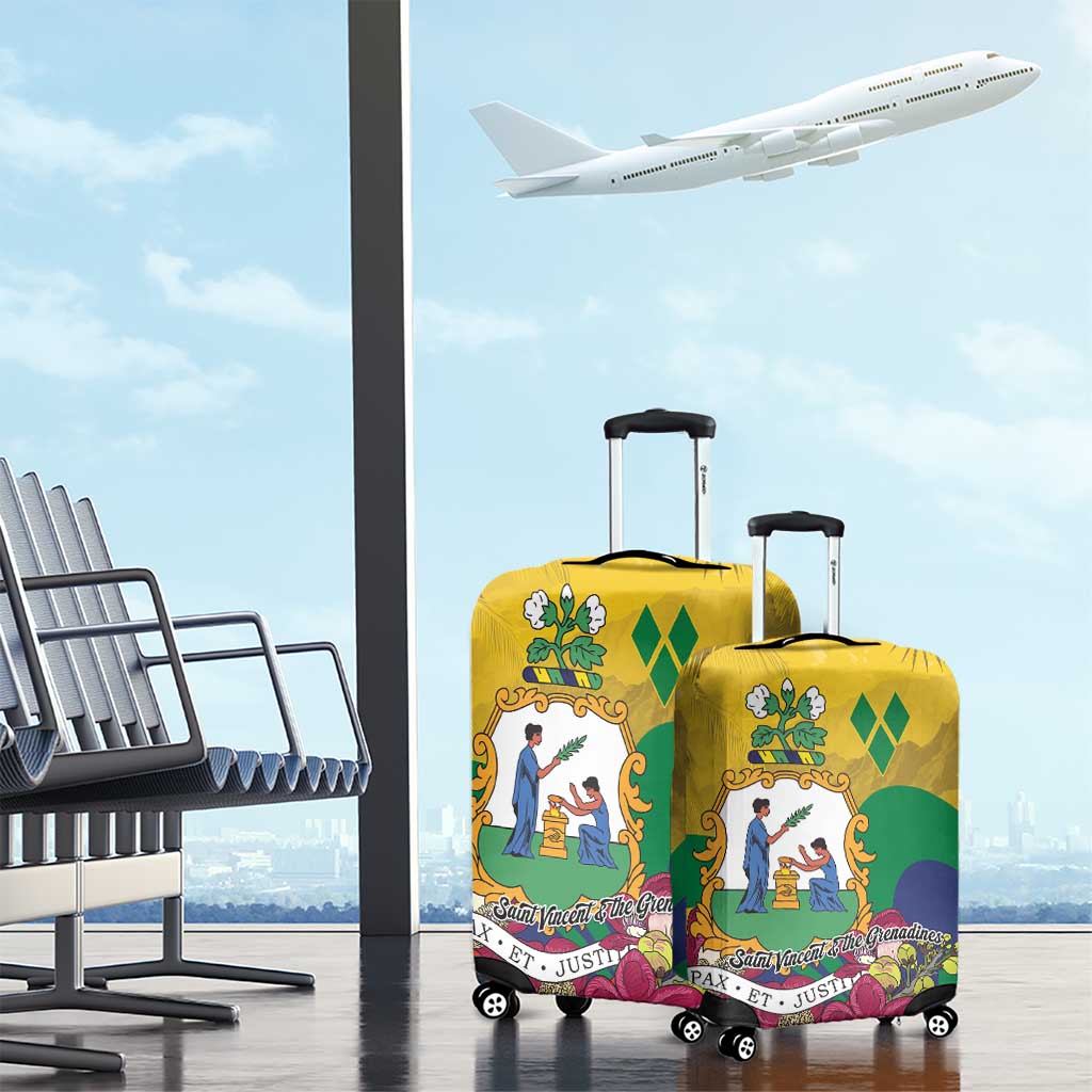Saint Vincent and the Grenadines Luggage Cover Cannonball Flower Tropical Style - Wonder Print Shop