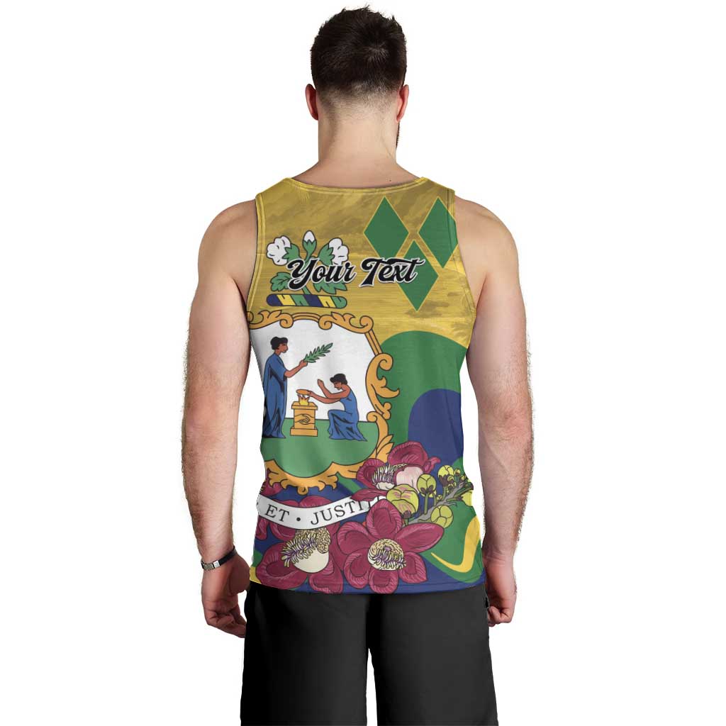 Personalized Saint Vincent and the Grenadines Men Tank Top Cannonball Flower Tropical Style - Wonder Print Shop