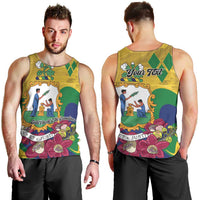 Personalized Saint Vincent and the Grenadines Men Tank Top Cannonball Flower Tropical Style - Wonder Print Shop