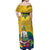 Personalized Saint Vincent and the Grenadines Off Shoulder Maxi Dress Cannonball Flower Tropical Style - Wonder Print Shop