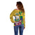 Personalized Saint Vincent and the Grenadines Off Shoulder Sweater Cannonball Flower Tropical Style - Wonder Print Shop