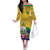 Personalized Saint Vincent and the Grenadines Off The Shoulder Long Sleeve Dress Cannonball Flower Tropical Style - Wonder Print Shop